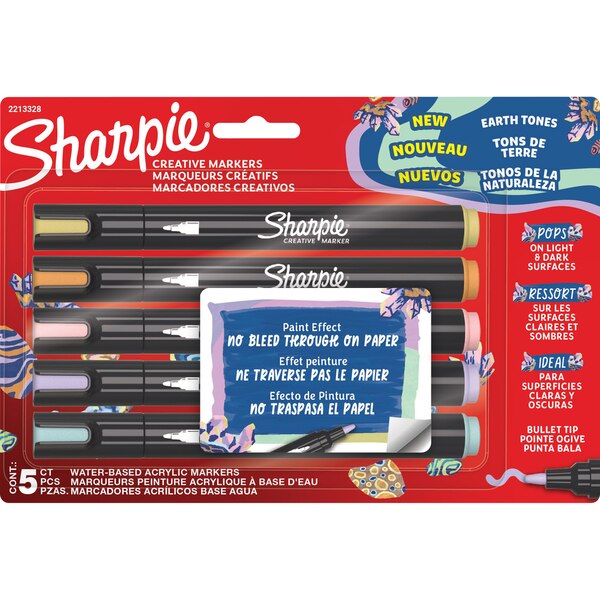 Sharpie Acrylic Creative Marker 5pack Earth Tones